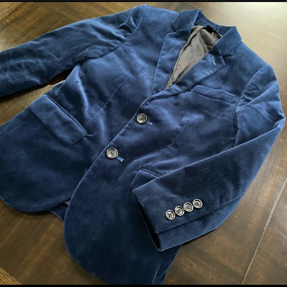 Boys Blue Velvet Ludlow Blazer Jacket Size 7 - Picture 7 of 12